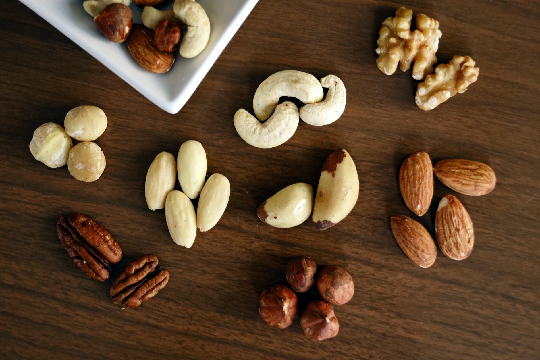 10 Foods that are Healthy for Life 8 variety of brown nuts on brown wooden panel high angle photo